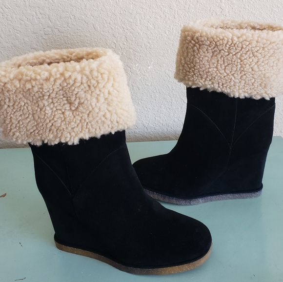 Jeffrey Campbell Wedge Faux Shearling Boots - Picture 13 of 13